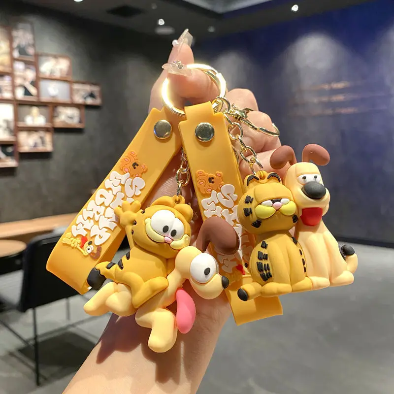 Garfield Cartoon Backpack Pendant Keychain Car Access Key Chain Gift to Friends and Classmates Creative Doll Small Gifts