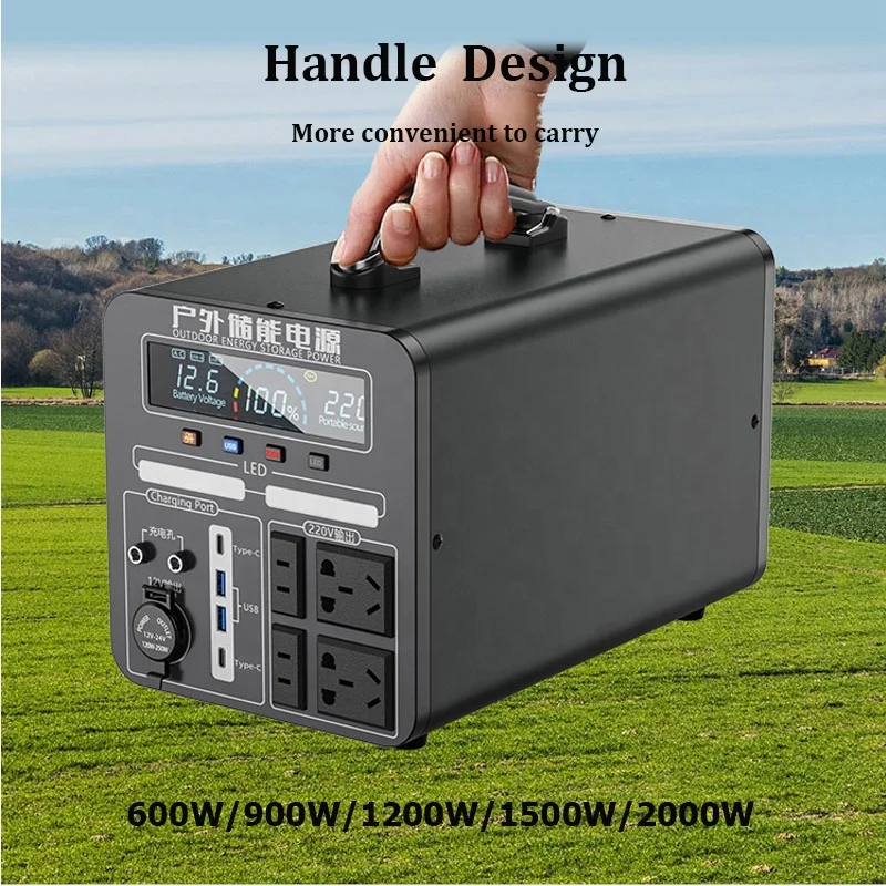 For 2000w 2400w Portable Power Station For Emergency Dc Solar Generator Outdoor And Home Power Bank With Floodlight Camping