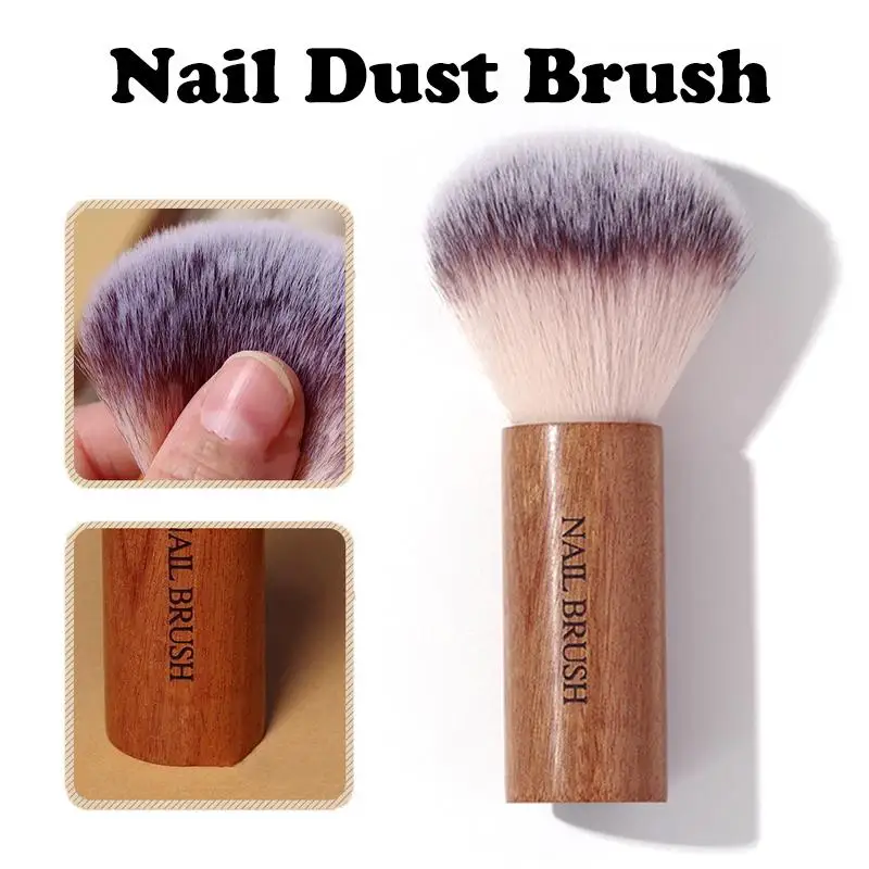 Brosse professionnelle pour Nail Art, Style rétro, manche rond en bois, nettoyage de la poussière, brosse de maquillage, accessoires de manucure, équipement, 1 pièce