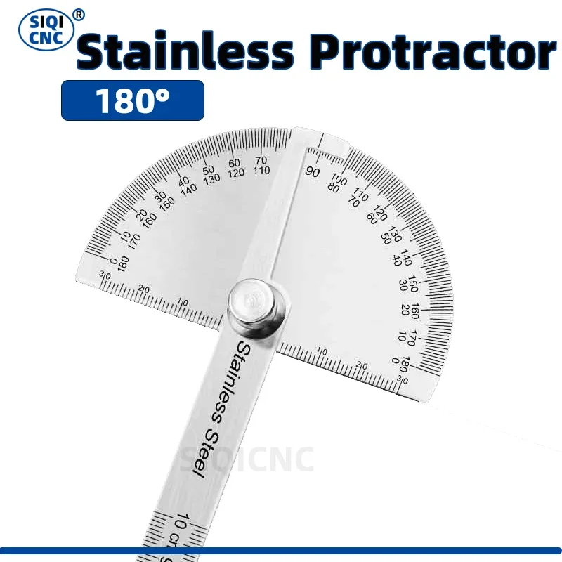 

180 Degree Protractor Metal Angle Finder Goniometer Angle Ruler Stainless Steel Woodworking Tools Rotary Measuring Ruler 100/150