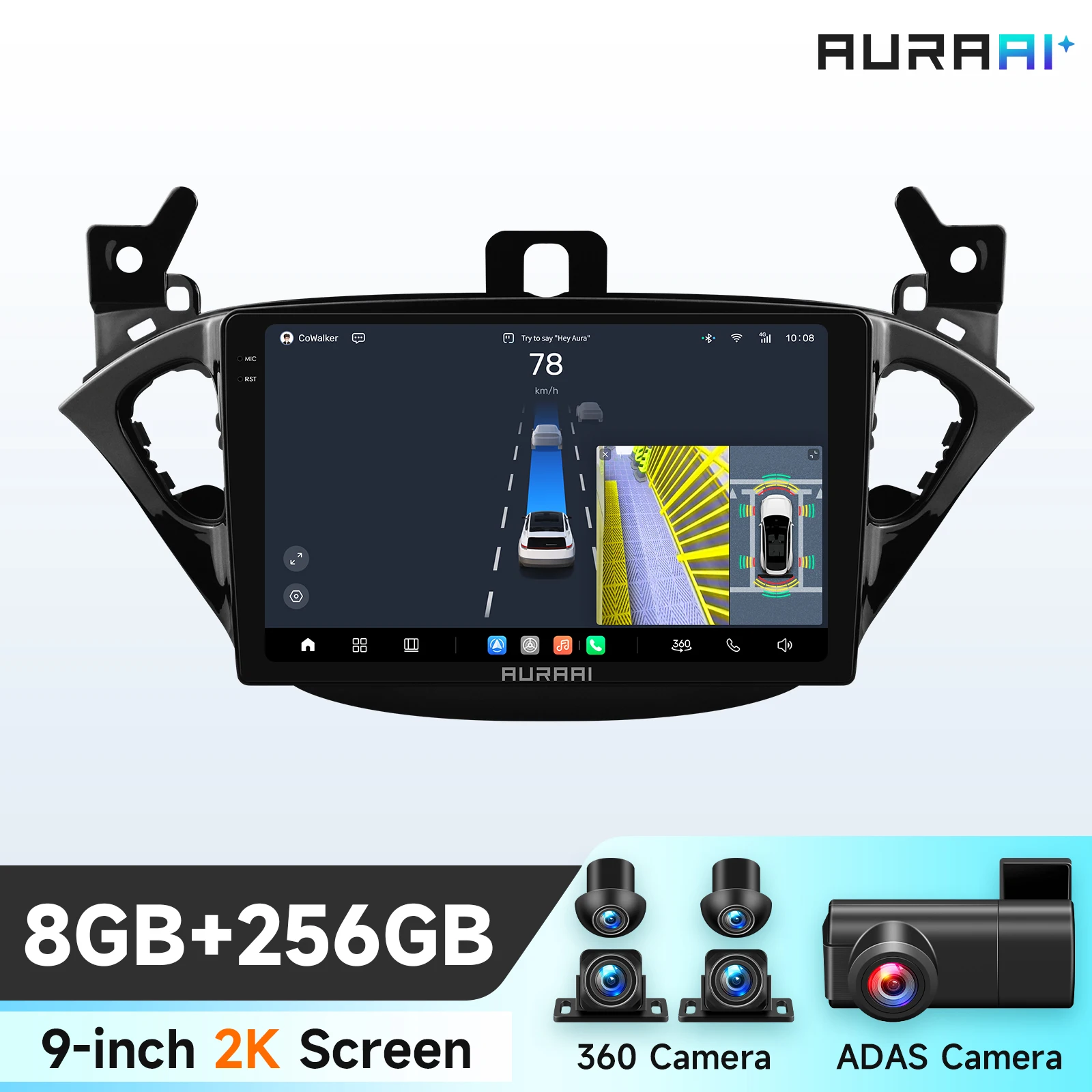 13.1 2K QLED Stereo Android autoradio multimediaspeler GPS AI Voice CarPlay 4G voor Opel Corsa E 2014-2019 Adam 2013-2016