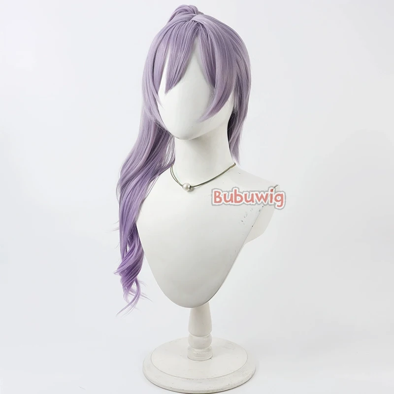 Bubuwig الشعر الاصطناعية تاكاس ريو تأثيري الباروكات O.N.G.E.K.I. شعر مستعار طويل مموج باللون الأرجواني الفاتح بطول 60 سم من Takase Rio مقاوم للحرارة