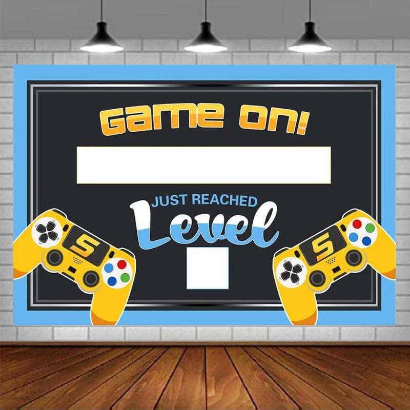 Retro Video Game Controller Photography Backdrop For Battle Gamer Game On Theme Wall Decor Photo Background Boys Birthday Party