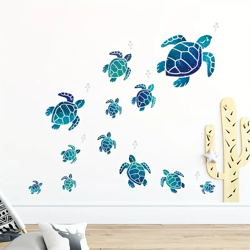 1pc Underwater World Turtle Wall Sticker Removable Home Decor Vinyl Wall Sticker, Home Decor Sticker