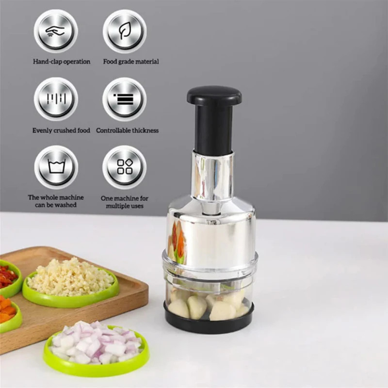 Multifunction Crusher Garlic Press Machine Garlic Crusher Garlic Chopper Garlic Squeezer for Hotel Kitchen Restaurant Onion