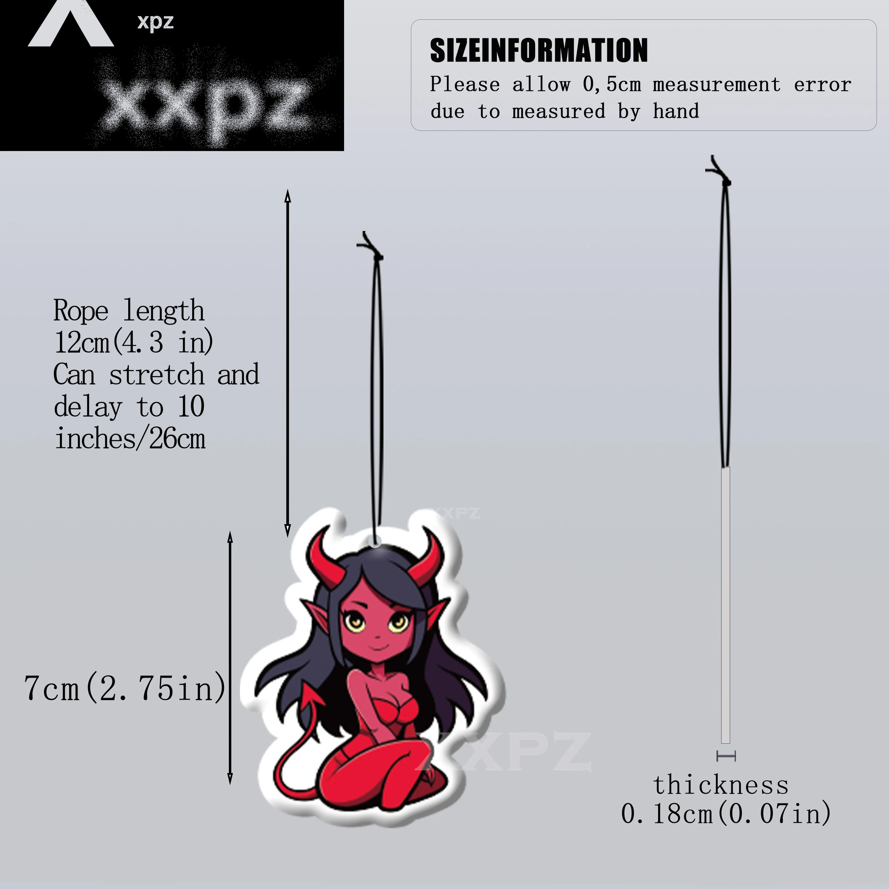 1/3pcs Beautiful Demon Car Air Freshener Auto Parts Car Hanging Stylish Demon Girl Design Gift for Friends Lavender