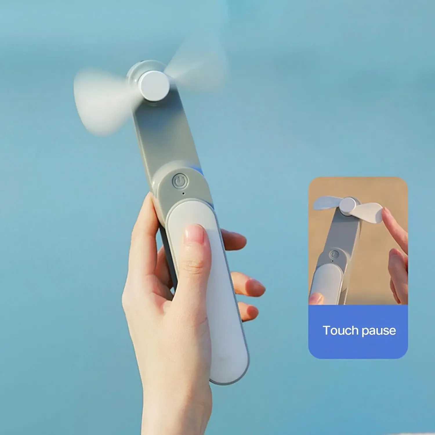 مروحة قابلة للطي، مروحة محمولة، USB قابلة لإعادة الشحن، مروحة جيب صغيرة محمولة رائعة للمكتب والتخييم