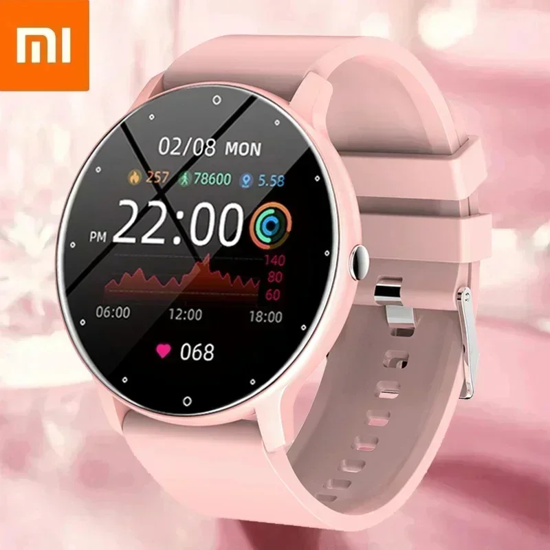 Xiaomi 2025 ساعة ذكية جديدة للسيدات شاشة لمس كاملة ساعات رياضية للياقة البدنية مقاومة للماء بلوتوث دعوة الرجال Smartwatch النساء