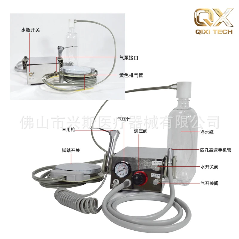Portable 1dental turbine tabletop oral grinder, simple for on-site 1dental procedures, small 1dental preparation machine