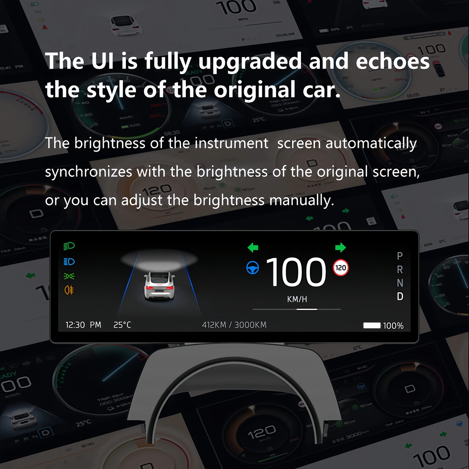 8.8Inch Linux OS Dashboard Screen for Tesla Model 3 Highland 2024 Tesla Automotive Instrument Carplay Dashboard Head Up Display