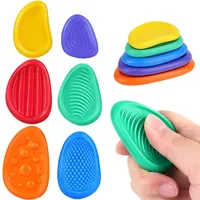 Sensory Toys Fidget Stone for Kids, 6 Pack Textured Anxiety Stone Stretchy Calming Toys for Children Autism Bulk Fidgets Stress