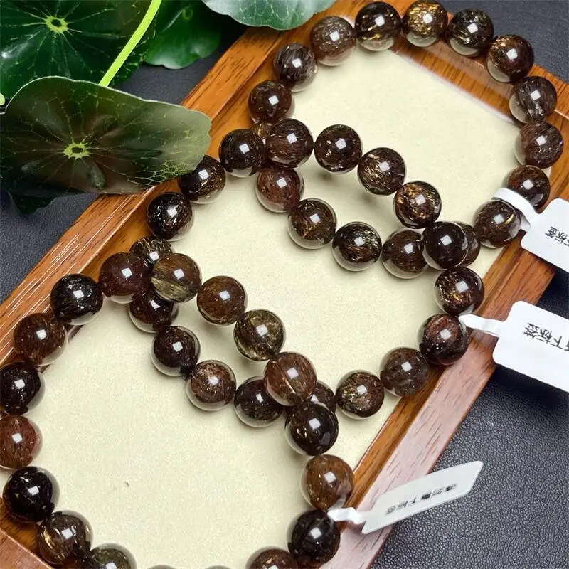 

Natural Black Gold Super Seven Quartz Bead Bracelet Women Healing Gemstone Strand Jewelry Christmas Holiday Gift 8/11/12/17MM