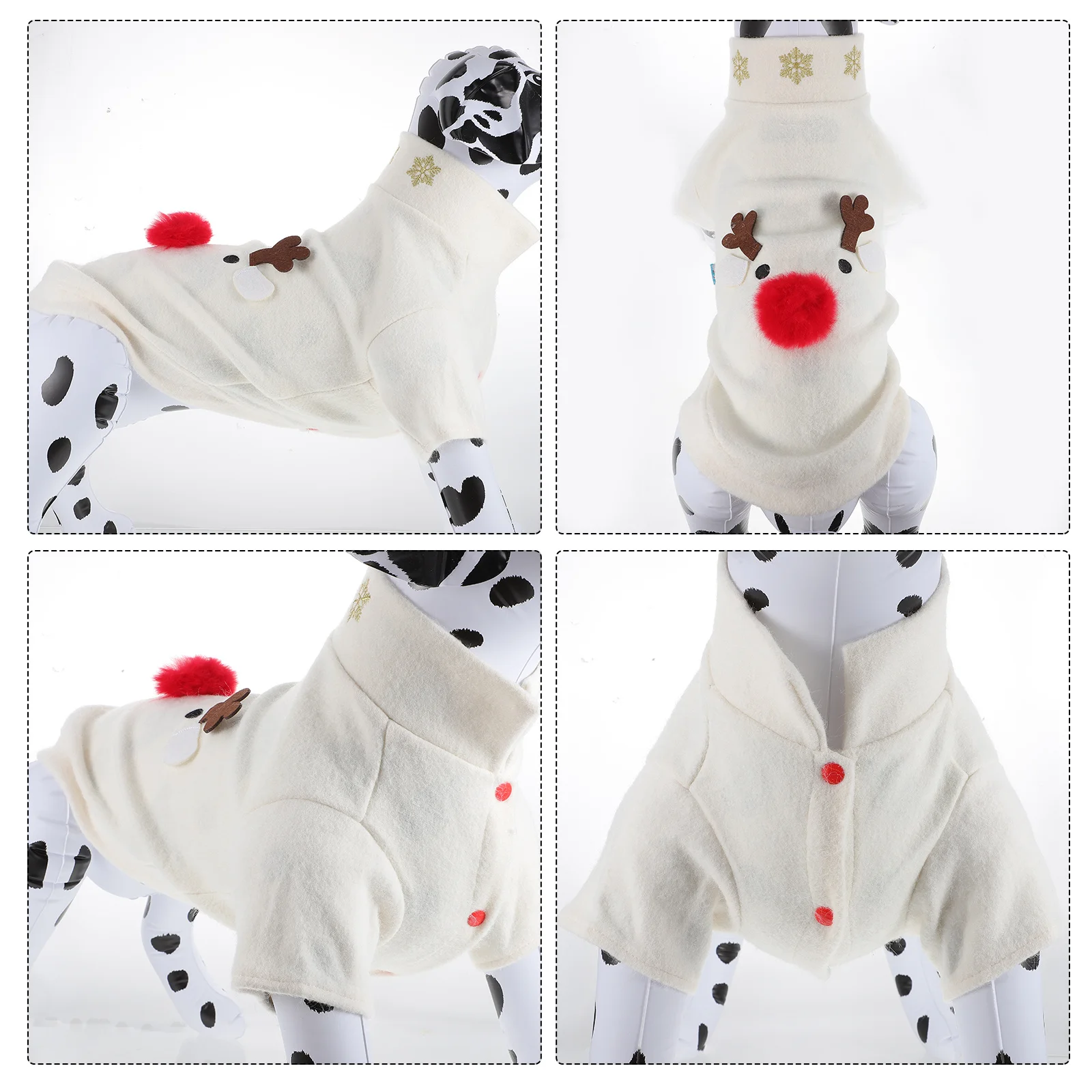 

Pet Dog Clothes Elk Pattern Christmas Costume Breathable Soft Puppy Size Xl White Comfortable Dog Apparel Christmas Costume