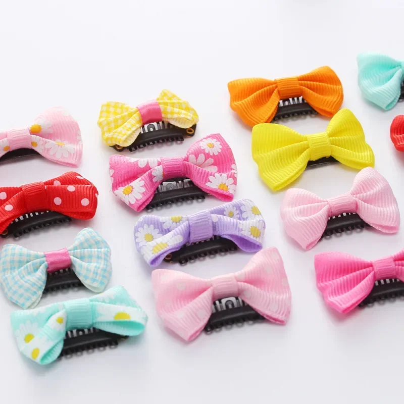 10/20Pcs Candy Color Baby Mini Small Bow Hair Clips Safety Hair Pins Barrettes for Children Girls Kid Hair Accessories Wholesale