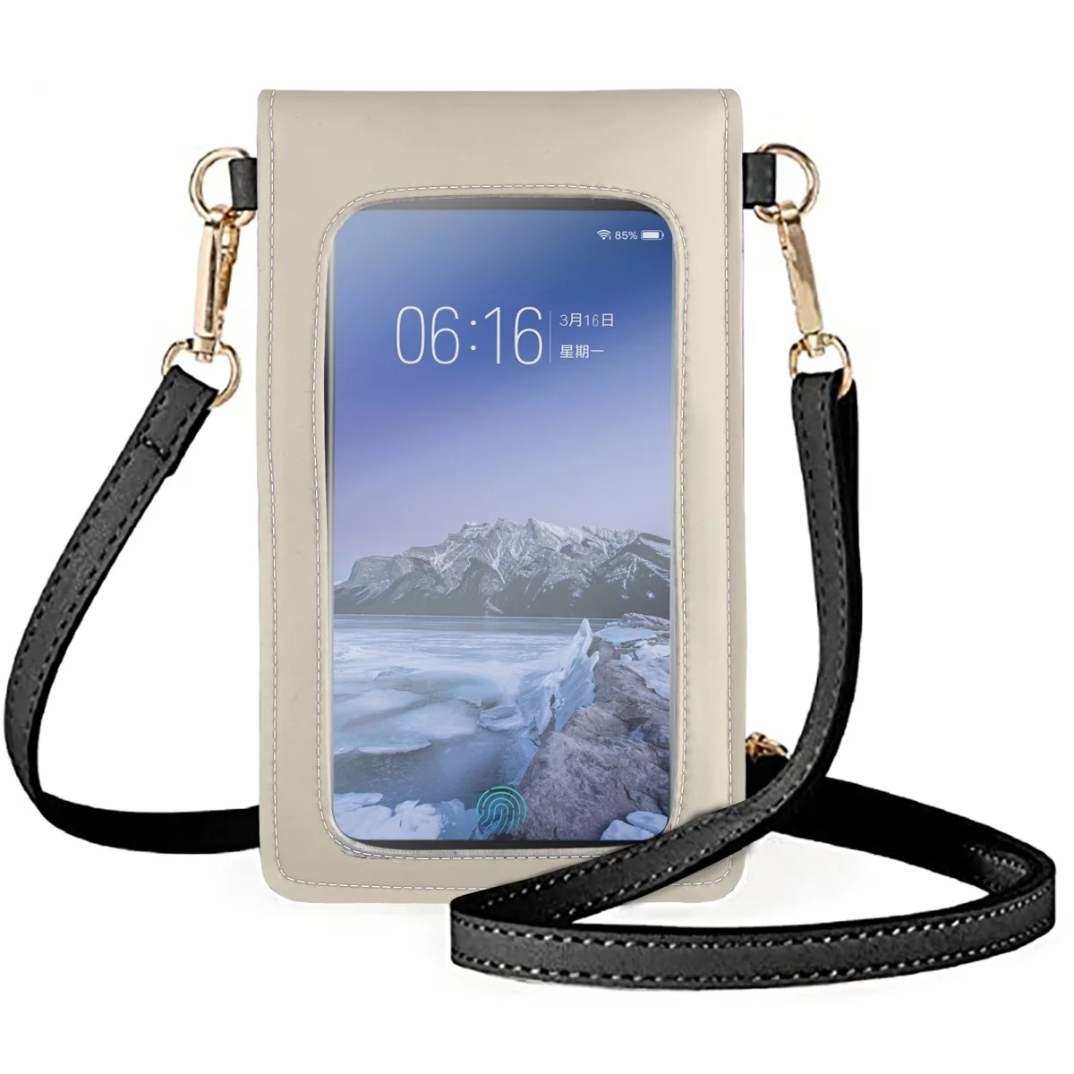 FORUDESIGNS 26 Letter Design Simple Mobile Phone Bag Ladies Solid Solor Background Universal Cellphone Handbag Women PU Pouch