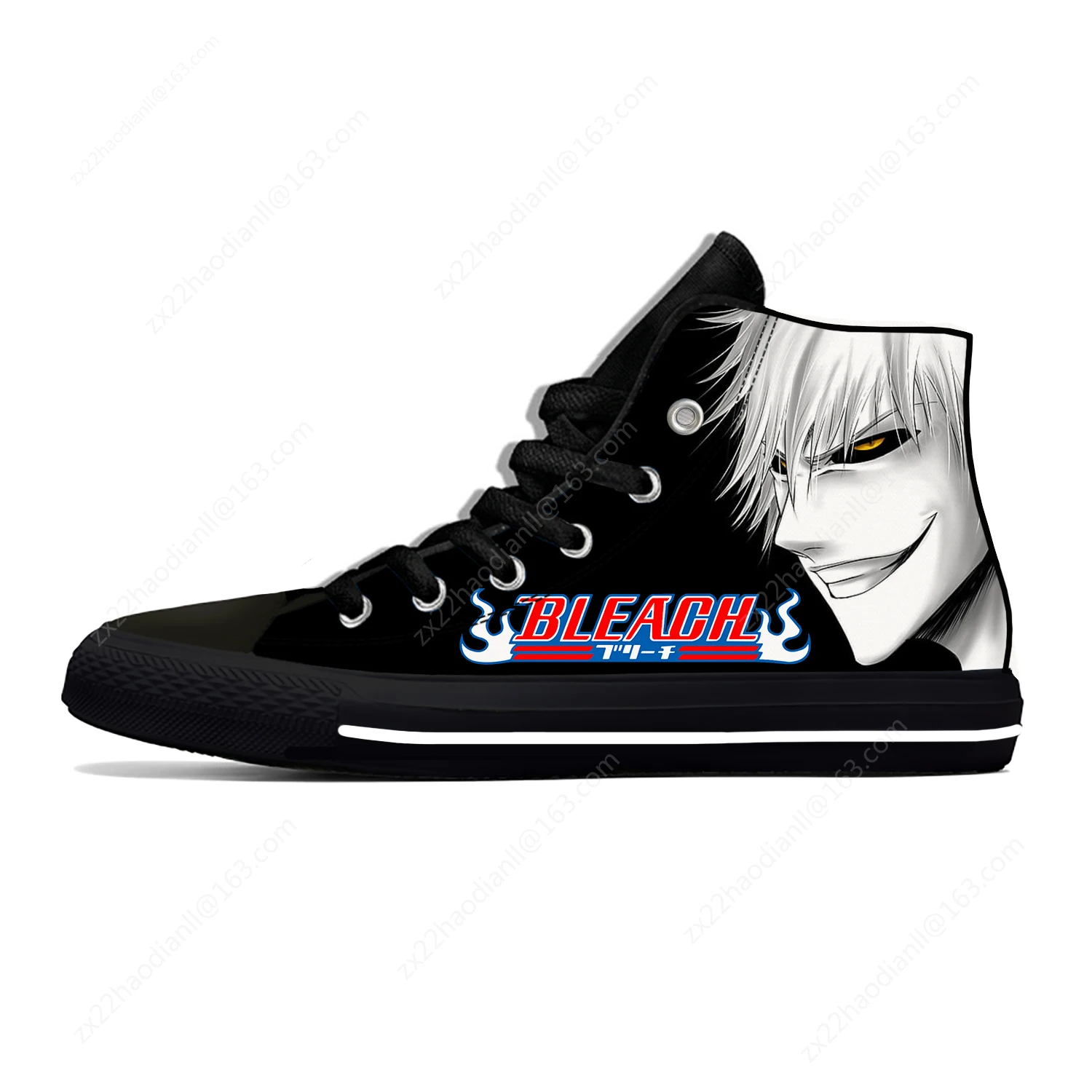 Hot Anime Bleach Lightweight Cloth 3D Print Funny Cool Fashion High Top Canvas Shoes Mens Womens Casual Breathable Sneakers