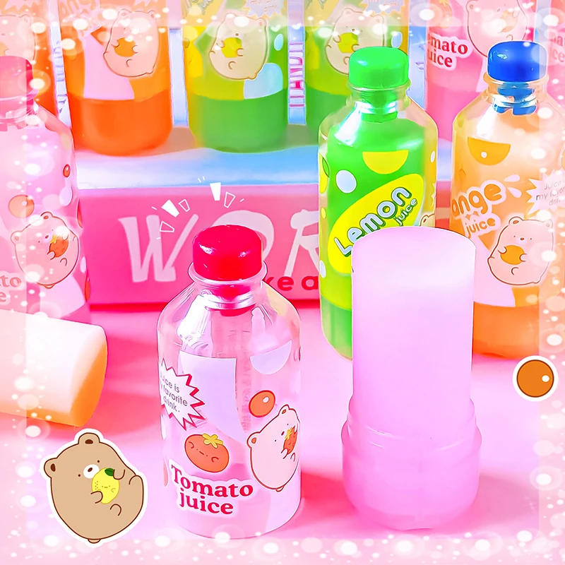 Aesthetic stationery back to school supplies Kawaii Stationery items juice shape  Erasers rubber school stationery accessories