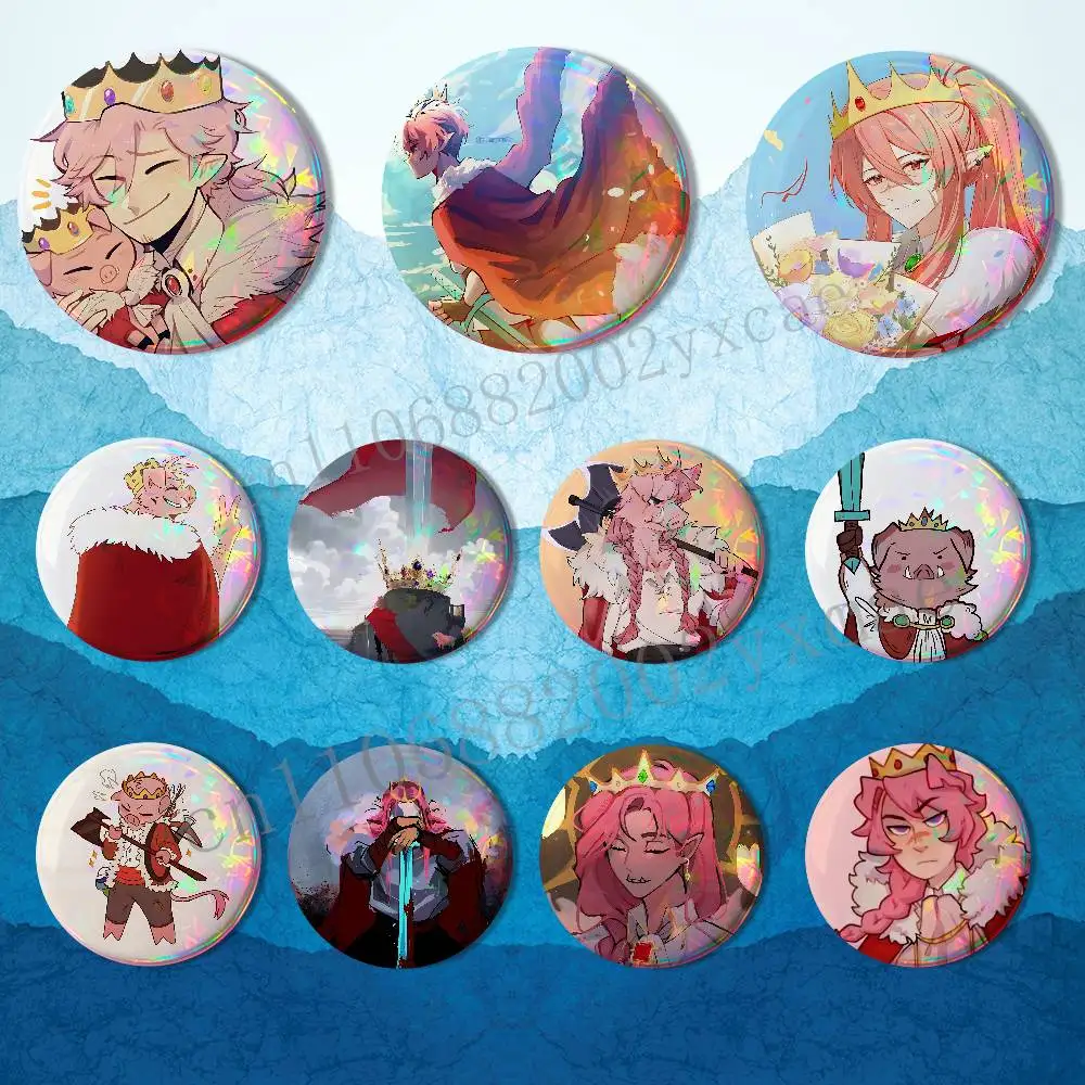 Memorialization pink game Technoblade Badge on Backpack Clothes decoration Tinplate Round Brooch Funny Custom Gifts for Friend