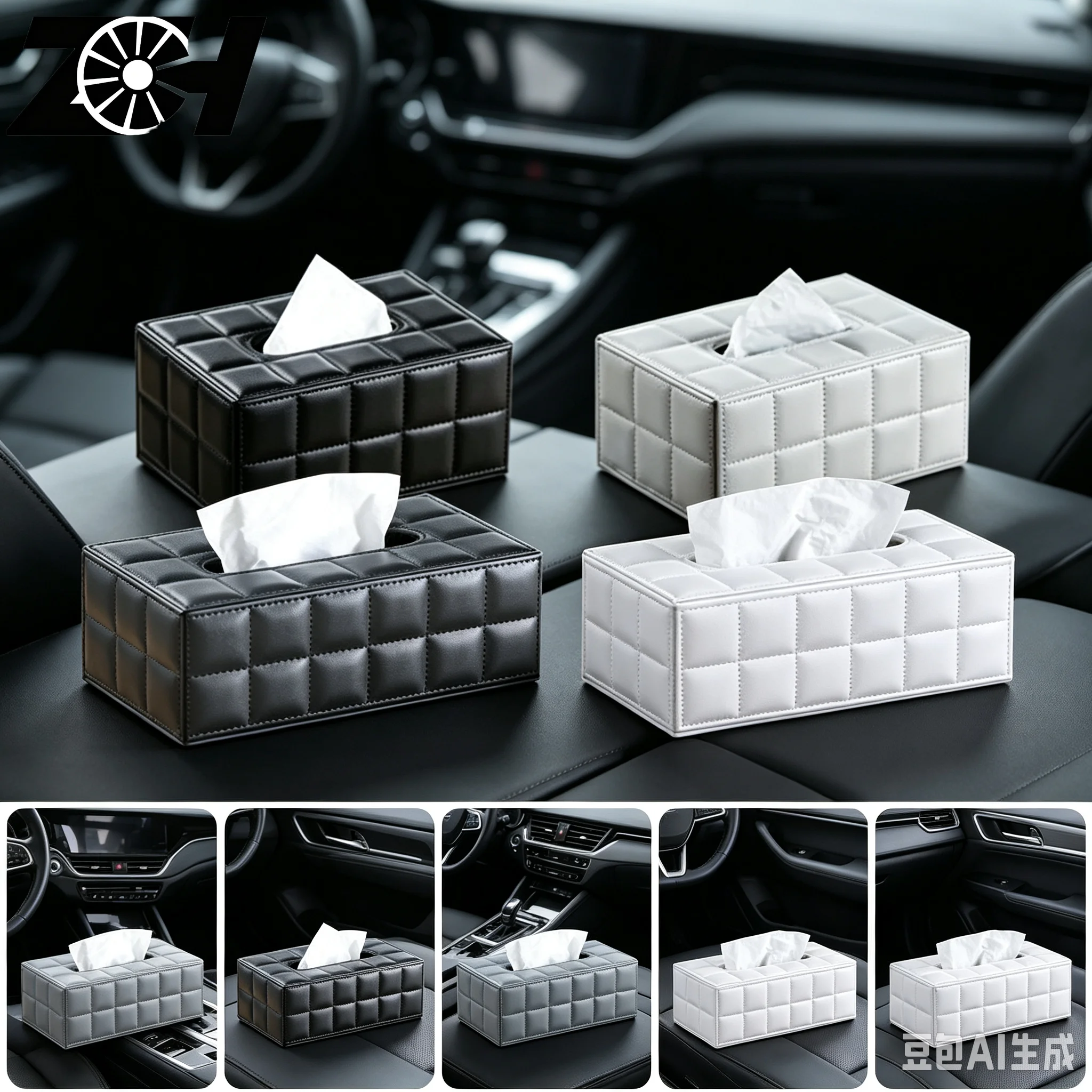 Car Tissue Box Seat Back Holder Auto Interior Storage Box Decoration Trash Bag For Universal Car Accessories