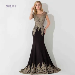 Elegant Lace Appliques Evening Dresses Luxury Sleeveless Illusion Beaded Formal Wedding Party Prom Gowns For Bride Vestidos