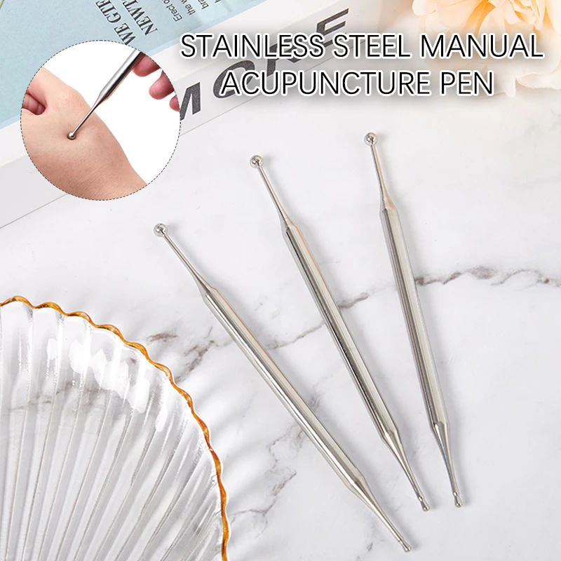 

1PC Stainless Steel Manual Acupuncture Pen Trigger Point Massager Deep Tissue Massage Tool For Body Meridian Pain Relief Health