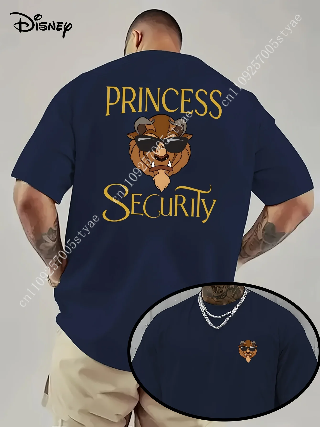

Men's Disney Beauty and The Beast Pattern T-Shirt Daily Leisure and Theme Activities Wear Unisex Cotton Short Sleeve Oversized