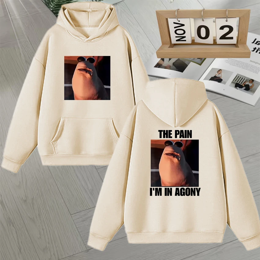 2025 جديد ماركوس الدودة الألم أنا في Agony الجرافيك البلوز للرجال النساء هوديي الخريف الشتاء طويلة الأكمام الصوف هوديس