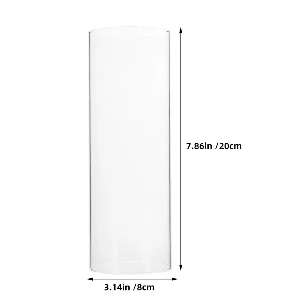 Bottomless Cylinder Glass Holder Windproof Open Flame Hurricane Shade Vintage Lamp Decor Lamp Shade Glass