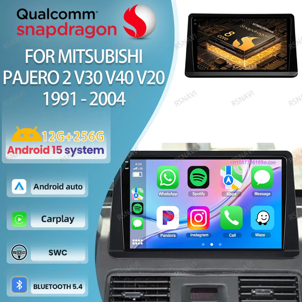 

Android 15 Car Radio For Mitsubishi Pajero 2 V30 V40 V20 1991 - 2003 2004 360 Camera Snapdragon Head Unit Autoradio 8 Core AUTO