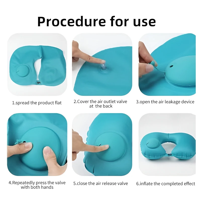 U Shaped Travel Pillow Super Light Portable Inflatable Neck Pillow Travel Airplane Cushion Office Sleep Essentials
