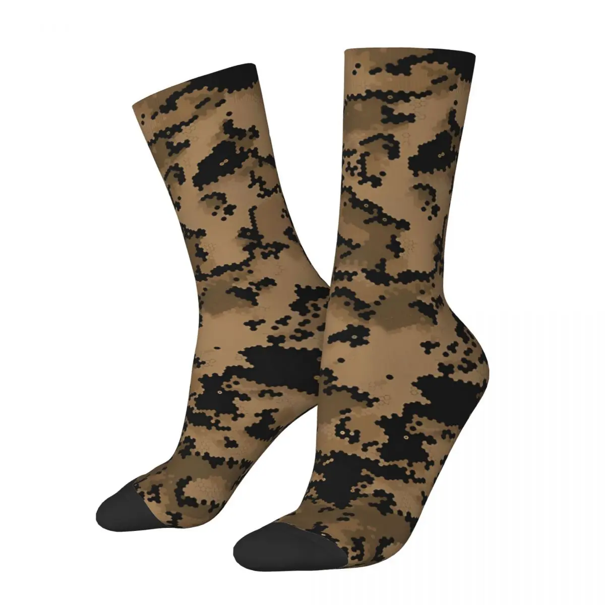 Alpha Zulu Fur Happy Men's Socks Vintage Camouflage Street Style Seamless Crew Sock Gift Pattern Printed