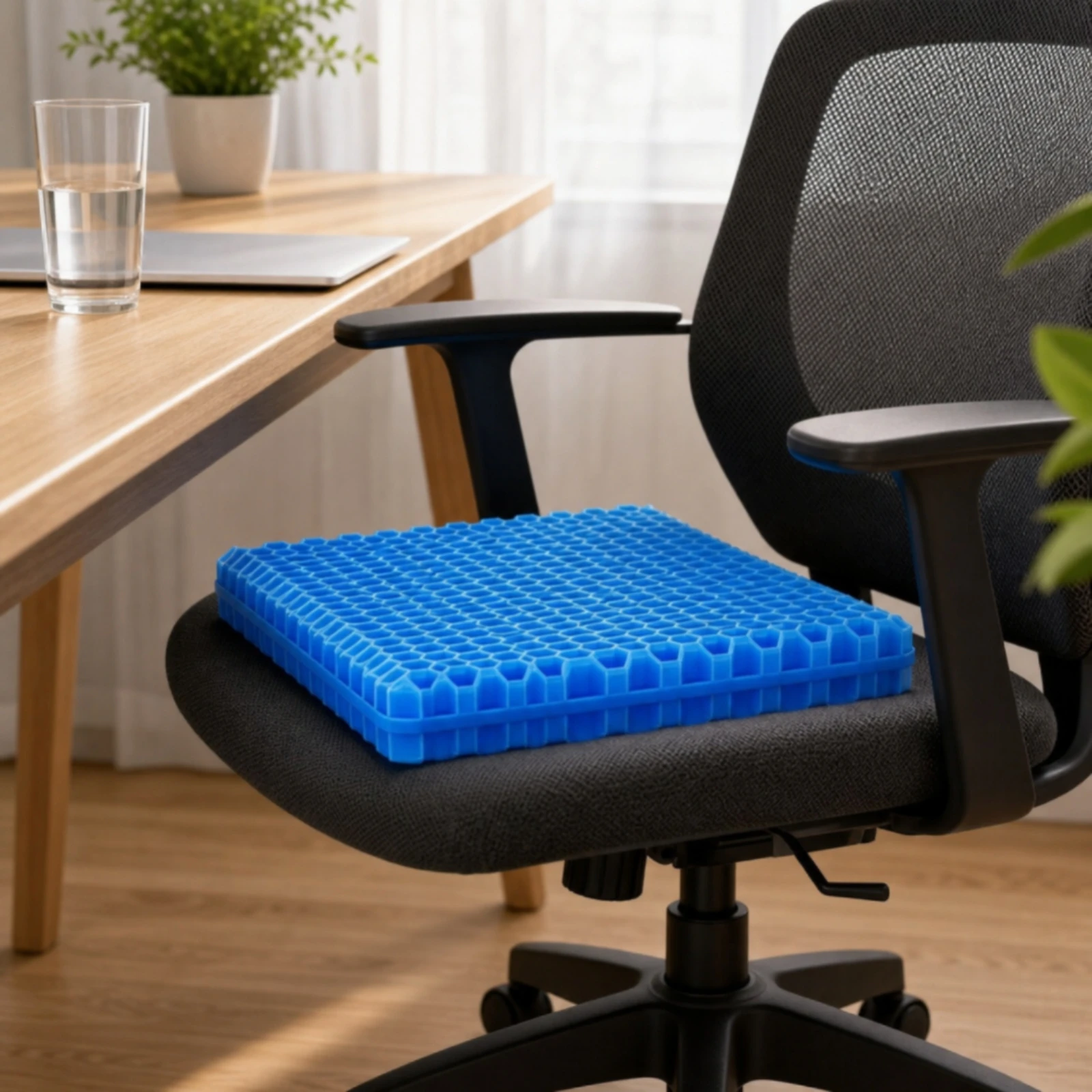 Honeycomb Gel Seat Cushion Breathable Gel Seat Cushion Chair Pad Supportive Anti-Fatigue for Office Workers