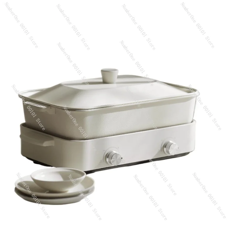 Multifunctional cooking pot Household roasting and rinsing integrated pot Roast meat Cooking and frying duck electric hot pot