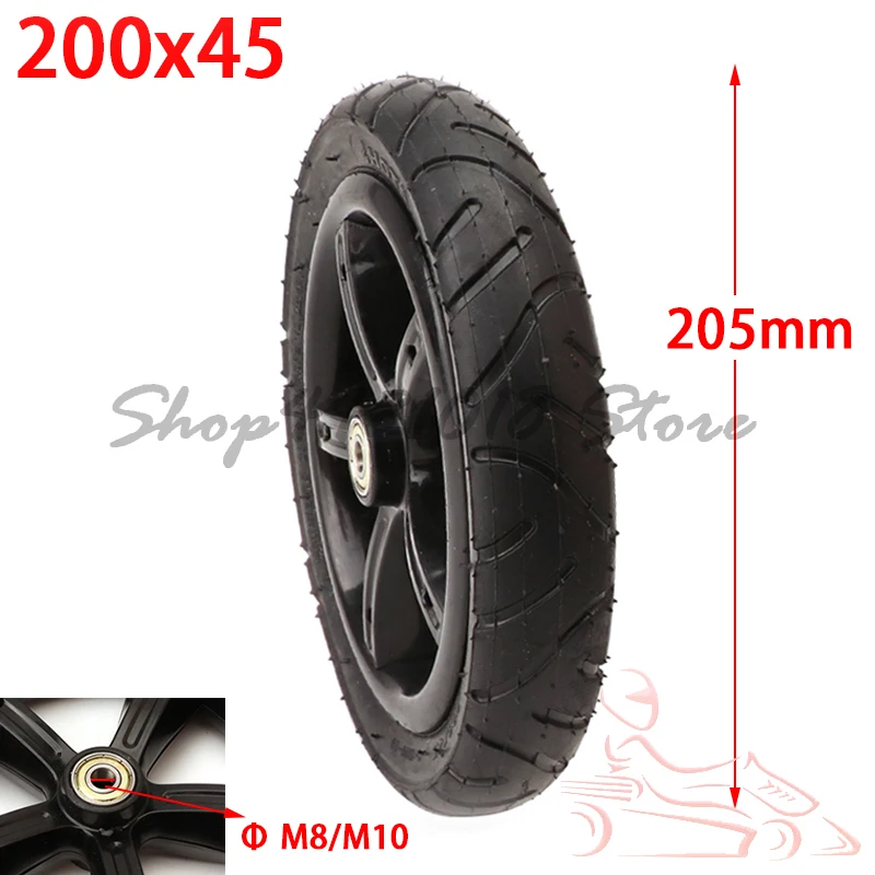 8mm 10mm Inner Hole Good Quality Wheel 200x45 Wheel 8 Inch Castor Wheel with Tyre & Tube Motorcycle Parts Electric Scooter