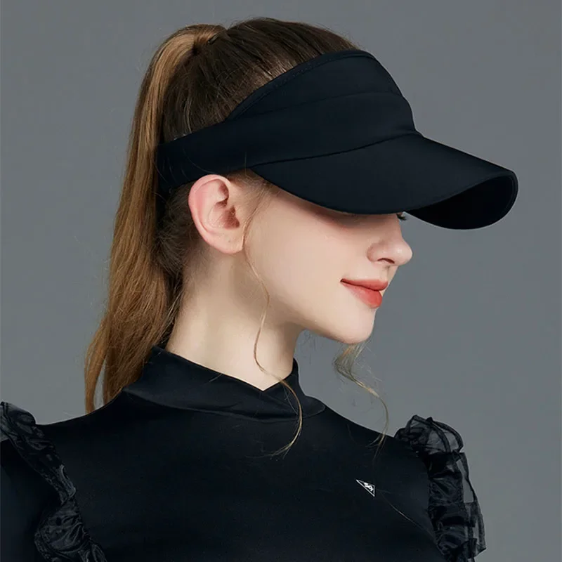 SG Korean Style Women Golf Empty Top Hats Ladies Sunproof Adjustable Sports Cap Outdoor Anti-uv Golf Peaked Hat Sweat-absorbing