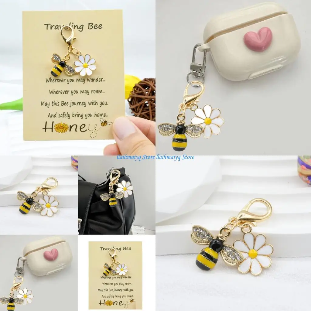 

573B Delicate Honeybee Rhinestones Holder Lightweight Portable Fashionable Gift