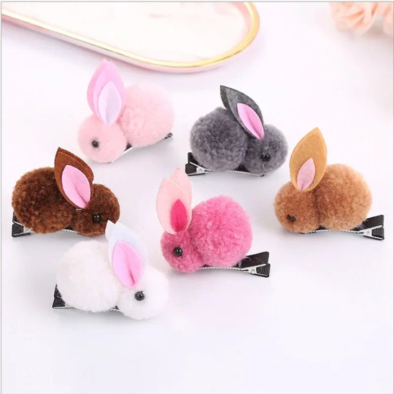 

30pcs Cute Funny Children Kids Girls Cute Rabbit Plush Stuffed Bunny Hair Clips Hair Accessories