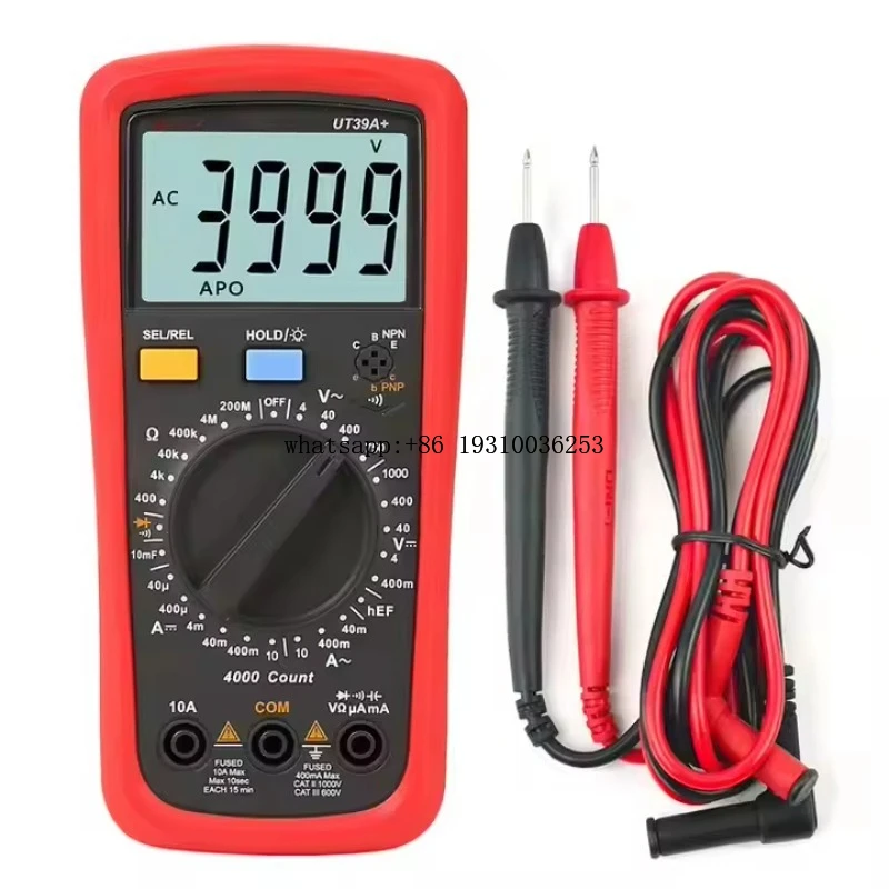 

Digital Multimeter UT39A+ Manual Range Electrician Multimetro Capacitor Tester Digital With LCD Backlight Data Hold