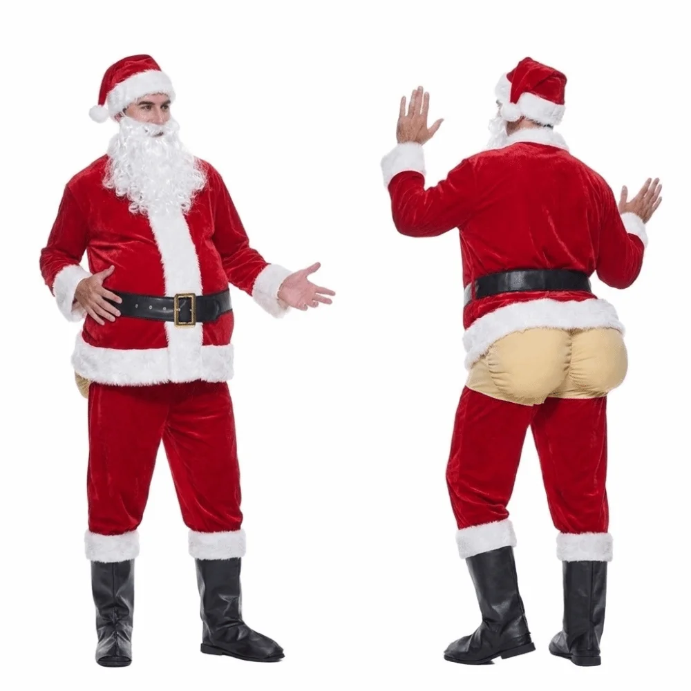 Realistic Fake Belly and Butt Pads Big Stomach Soft Sponge Fake Belly Props Unisex Padded Stuffer Christmas Costume Props