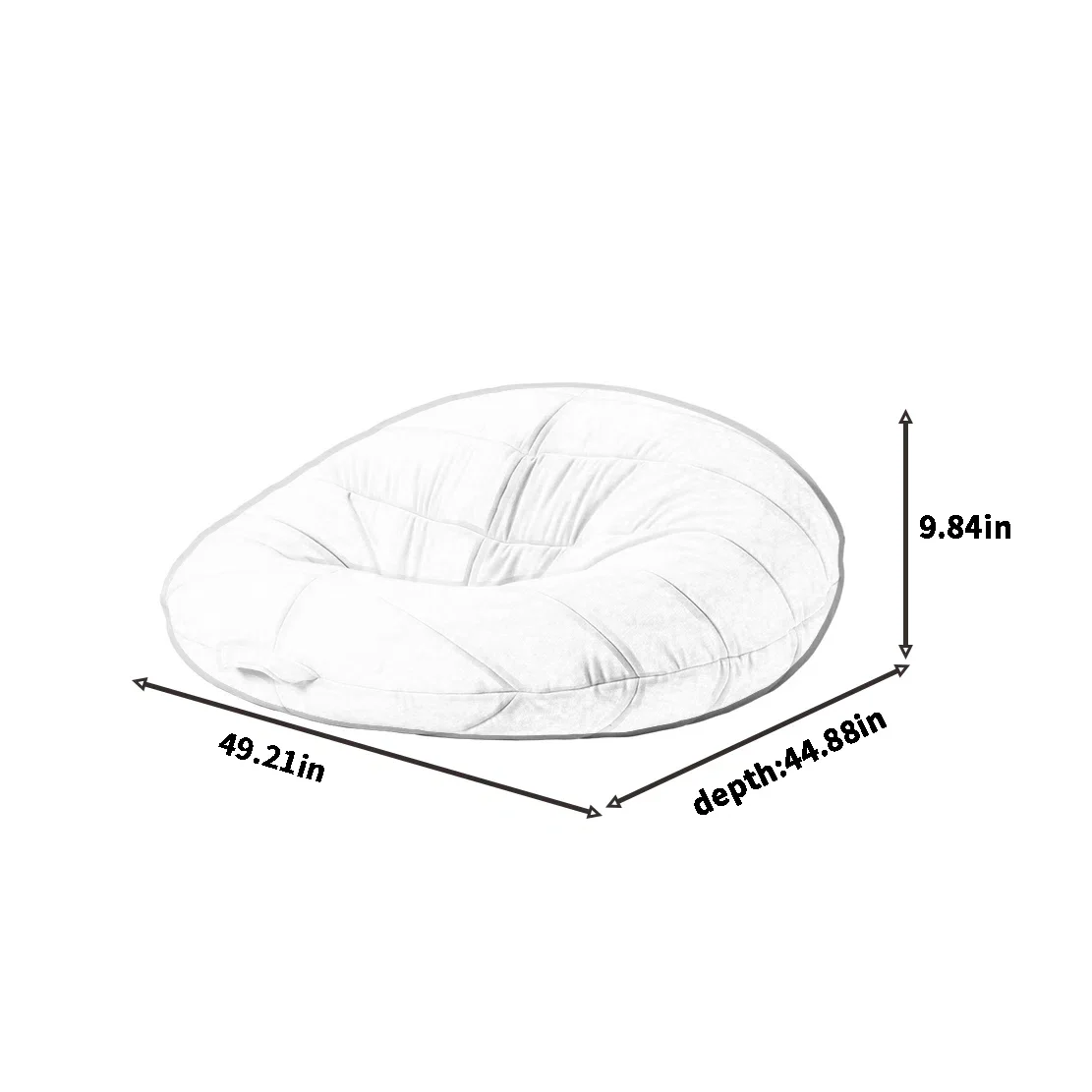 Round foam imitation leather modern bean bag sofa, suitable for living room and bedroom, soft and comfortable