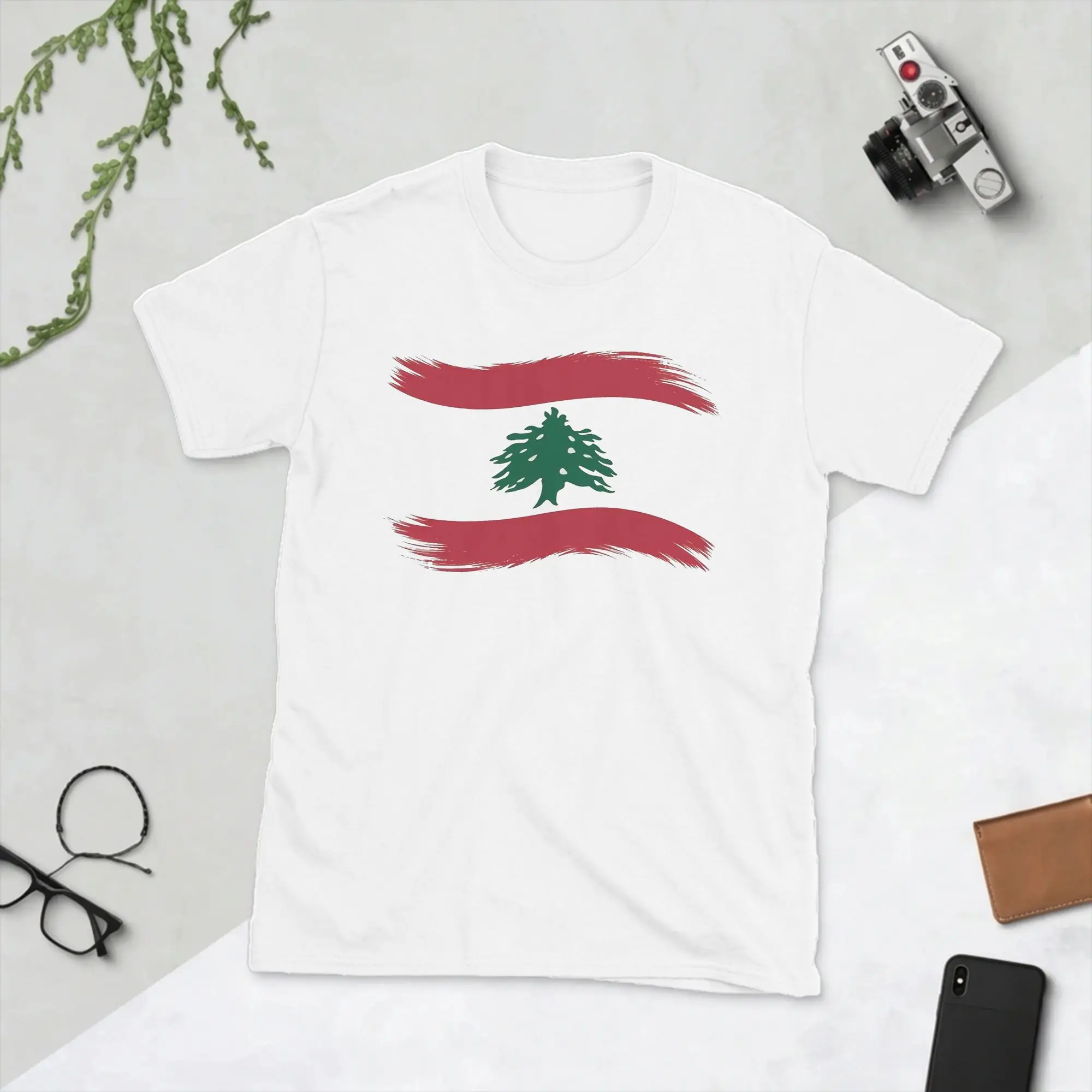 Fashion Lebanon Flag T-Shirts for Men Crew Neck Pure Cotton T Shirt  Short Sleeve Tee Shirt Graphic Clothes