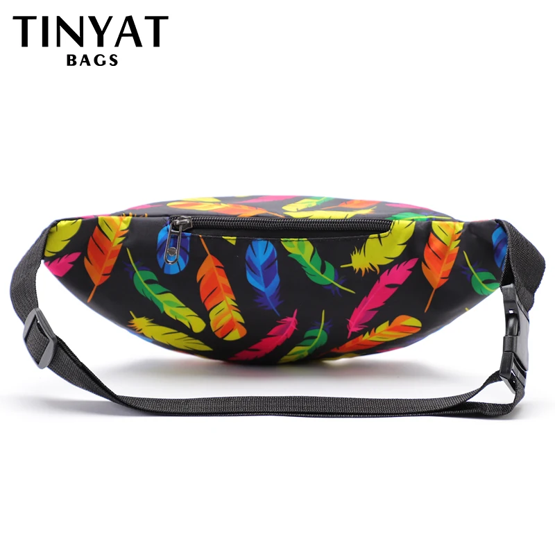 TINYAT Print Woman\'s Waist Bag Pack Purse Phone Money Shoulder Belt Bag Pouch Travel Fanny Banana Bag For Men Fashion Handbags