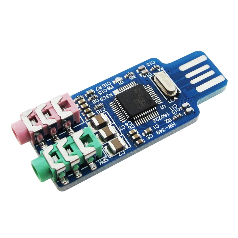 1 قطعة CM108 محرك أقراص USB كمبيوتر محمول مجاني وحدة بطاقة الصوت الخارجية