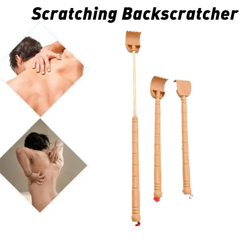 1pc Adjustable Back Scratcher Manual Four Section Retractable Aid Stick Scratching Massage Roller Long Wooden Body Itch Tools