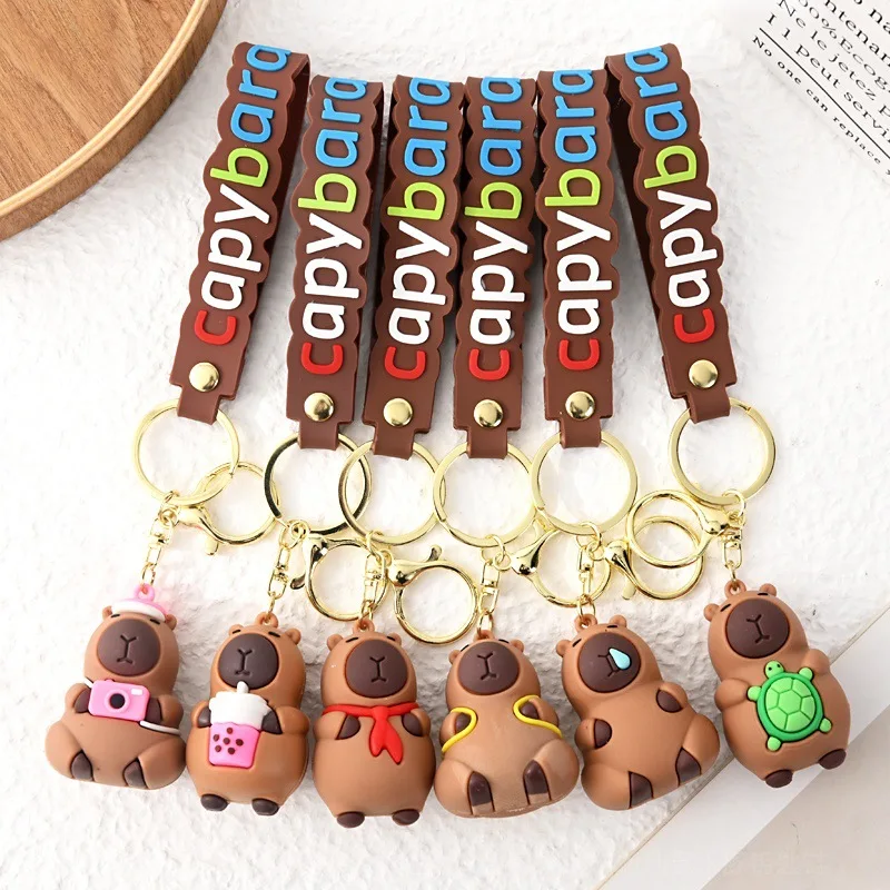 1-20PCS Cute Capybara Keychain Cute Animal Keyring Accessory for Girls & Kids, Adorable Decor and Gift Idea