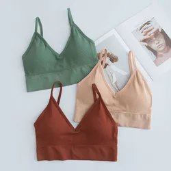 Women Sexy Crop Tops Bra Tube Top Female Streetwear Sleeveless Seamless Sports Bra Crop Camis Top Tee Bandeau Top Basic Tank