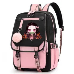 Kamado Nezuko Demon Slayer Anime Cosplay Unisex Students School Bag Backpack Cartoon Bookbag Laptop Travel Rucksack Outdoor Bag