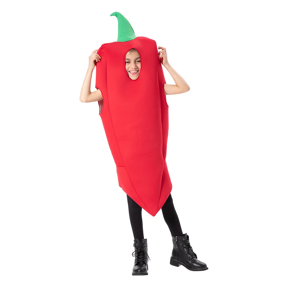 Halloween food role Play Pepper Cosplay Red tuta Costume Outfit Funny Kid Outfit Hot chili peppers