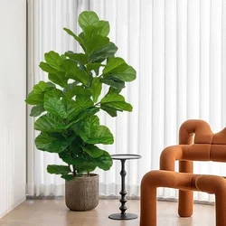 23-41in Artificial Ficus Tree Fake Plants Tropical Plastic Palm Tree Real Touch Banyan Leafs Home Shop Office Garden Decor