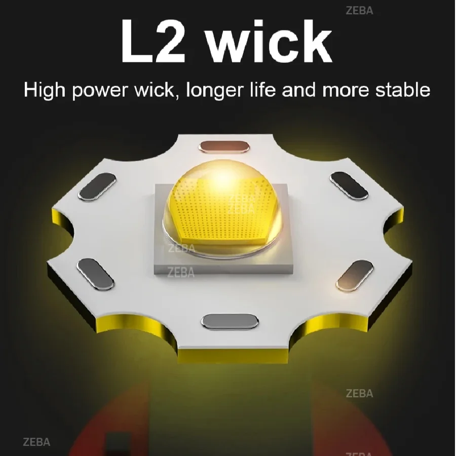 20000LM Professional LED Diving Flashlight Powerful Dive Torch Scuba Diving Lamp IPX8 Underwater Lantern Powerful L2 Dive Torch